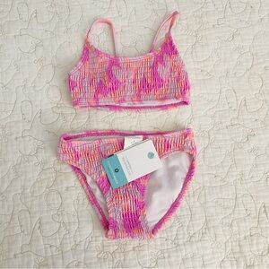 Snapper Rock Swim Suit Size 3/4 NWT New Pink Two Piece Girls